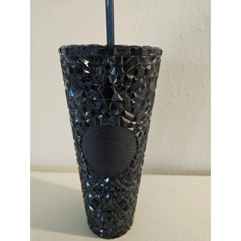 Starbucks 24oz Tumbler midnight Blue Bling Studded Cold Cup Jewel Collection